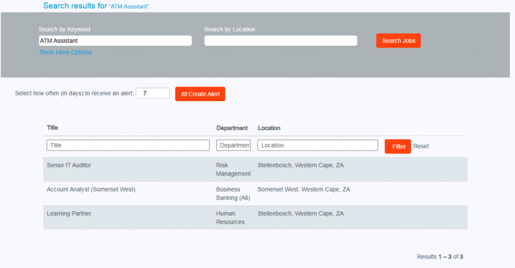 Capitec Careers Portal Search Results
